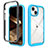 Custodia Silicone Trasparente Laterale 360 Gradi Cover ZJ3 per Apple iPhone 14 Cielo Blu