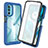 Custodia Silicone Trasparente Laterale 360 Gradi Cover ZJ3 per Motorola MOTO G52 Blu