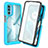 Custodia Silicone Trasparente Laterale 360 Gradi Cover ZJ3 per Motorola MOTO G52 Cielo Blu