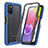 Custodia Silicone Trasparente Laterale 360 Gradi Cover ZJ3 per Samsung Galaxy A02s Blu