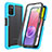 Custodia Silicone Trasparente Laterale 360 Gradi Cover ZJ3 per Samsung Galaxy A02s Cielo Blu