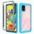 Custodia Silicone Trasparente Laterale 360 Gradi Cover ZJ3 per Samsung Galaxy A51 4G Cielo Blu