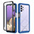 Custodia Silicone Trasparente Laterale 360 Gradi Cover ZJ3 per Samsung Galaxy M32 5G Blu