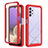Custodia Silicone Trasparente Laterale 360 Gradi Cover ZJ3 per Samsung Galaxy M32 5G Rosso