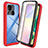 Custodia Silicone Trasparente Laterale 360 Gradi Cover ZJ3 per Xiaomi Redmi 9C NFC Rosso