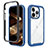 Custodia Silicone Trasparente Laterale 360 Gradi Cover ZJ4 per Apple iPhone 13 Pro Blu