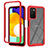 Custodia Silicone Trasparente Laterale 360 Gradi Cover ZJ4 per Samsung Galaxy A02s Rosso