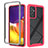 Custodia Silicone Trasparente Laterale 360 Gradi Cover ZJ4 per Samsung Galaxy Quantum2 5G Rosa Caldo