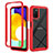 Custodia Silicone Trasparente Laterale 360 Gradi Cover ZJ5 per Samsung Galaxy A02s Rosso
