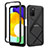 Custodia Silicone Trasparente Laterale 360 Gradi Cover ZJ5 per Samsung Galaxy A03s Nero