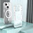 Custodia Silicone Trasparente Laterale Cover con Mag-Safe Magnetic QC1 per Apple iPhone 13 Chiaro