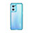 Custodia Silicone Trasparente Laterale Cover J01S per Oppo Find X5 Lite 5G Ciano