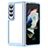 Custodia Silicone Trasparente Laterale Cover J01S per Samsung Galaxy Z Fold3 5G Blu