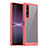 Custodia Silicone Trasparente Laterale Cover J01S per Sony Xperia 1 V Rosso