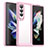 Custodia Silicone Trasparente Laterale Cover J02S per Samsung Galaxy Z Fold3 5G Rosa