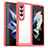 Custodia Silicone Trasparente Laterale Cover J02S per Samsung Galaxy Z Fold3 5G Rosso