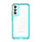 Custodia Silicone Trasparente Laterale Cover M03 per Samsung Galaxy S21 5G Ciano