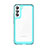 Custodia Silicone Trasparente Laterale Cover M03 per Samsung Galaxy S21 Plus 5G Ciano