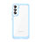 Custodia Silicone Trasparente Laterale Cover M03 per Samsung Galaxy S22 5G Blu