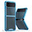 Custodia Silicone Trasparente Laterale Cover P01 per Samsung Galaxy Z Flip3 5G Blu