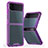 Custodia Silicone Trasparente Laterale Cover P01 per Samsung Galaxy Z Flip3 5G Viola