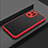 Custodia Silicone Trasparente Laterale Cover per Oppo Find X5 Pro 5G Rosso