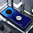 Custodia Silicone Trasparente Specchio Laterale 360 Gradi con Magnetico Anello Supporto per Huawei Mate 30 5G Blu