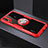 Custodia Silicone Trasparente Specchio Laterale 360 Gradi con Magnetico Anello Supporto per Huawei P20 Lite Rosso