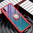 Custodia Silicone Trasparente Specchio Laterale 360 Gradi con Magnetico Anello Supporto per Huawei P20 Rosso