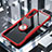 Custodia Silicone Trasparente Specchio Laterale 360 Gradi con Magnetico Anello Supporto per Huawei P30 Rosso