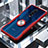Custodia Silicone Trasparente Specchio Laterale 360 Gradi con Magnetico Anello Supporto per OnePlus 7 Pro Rosso