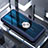 Custodia Silicone Trasparente Specchio Laterale 360 Gradi con Magnetico Anello Supporto per Oppo Reno Blu