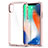 Custodia Silicone Trasparente Specchio Laterale 360 Gradi per Apple iPhone X Rosa