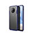 Custodia Silicone Trasparente Specchio Laterale Cover H01 per OnePlus 7T Blu