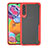 Custodia Silicone Trasparente Specchio Laterale Cover H01 per Samsung Galaxy A70 Rosso