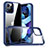 Custodia Silicone Trasparente Specchio Laterale Cover H04 per Apple iPhone 12 Pro Max Blu