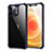 Custodia Silicone Trasparente Specchio Laterale Cover H07 per Apple iPhone 12 Pro Max Blu