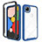 Custodia Silicone Trasparente Specchio Laterale Cover M01 per Google Pixel 4a Blu