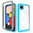 Custodia Silicone Trasparente Specchio Laterale Cover M01 per Google Pixel 4a Cielo Blu