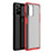 Custodia Silicone Trasparente Specchio Laterale Cover M01 per OnePlus 8T 5G Rosso
