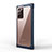 Custodia Silicone Trasparente Specchio Laterale Cover M03 per Samsung Galaxy Note 20 Ultra 5G Blu