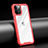 Custodia Silicone Trasparente Specchio Laterale Cover M04 per Apple iPhone 12 Pro Max Rosso