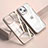 Custodia Silicone Trasparente Specchio Laterale Cover M04 per Apple iPhone 13 Mini Oro Rosa