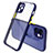 Custodia Silicone Trasparente Specchio Laterale Cover M05 per Apple iPhone 12 Mini Blu Notte