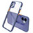 Custodia Silicone Trasparente Specchio Laterale Cover M05 per Apple iPhone 12 Viola