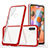 Custodia Silicone Trasparente Specchio Laterale Cover MQ1 per Samsung Galaxy A11 Rosso