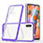 Custodia Silicone Trasparente Specchio Laterale Cover MQ1 per Samsung Galaxy A11 Viola