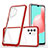 Custodia Silicone Trasparente Specchio Laterale Cover MQ1 per Samsung Galaxy A32 4G Rosso