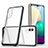 Custodia Silicone Trasparente Specchio Laterale Cover MQ1 per Samsung Galaxy M02 Nero