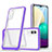 Custodia Silicone Trasparente Specchio Laterale Cover MQ1 per Samsung Galaxy M02 Viola